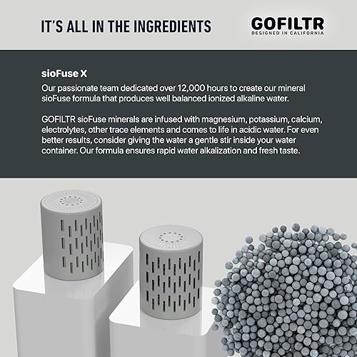 Miniatura 5 de GOFILTR Infusor de agua alcalino jumbo  pH 9.5 + electrolitos para cualquier jarrabotella de agua grande, 300 galones  3 meses, infusor de agua