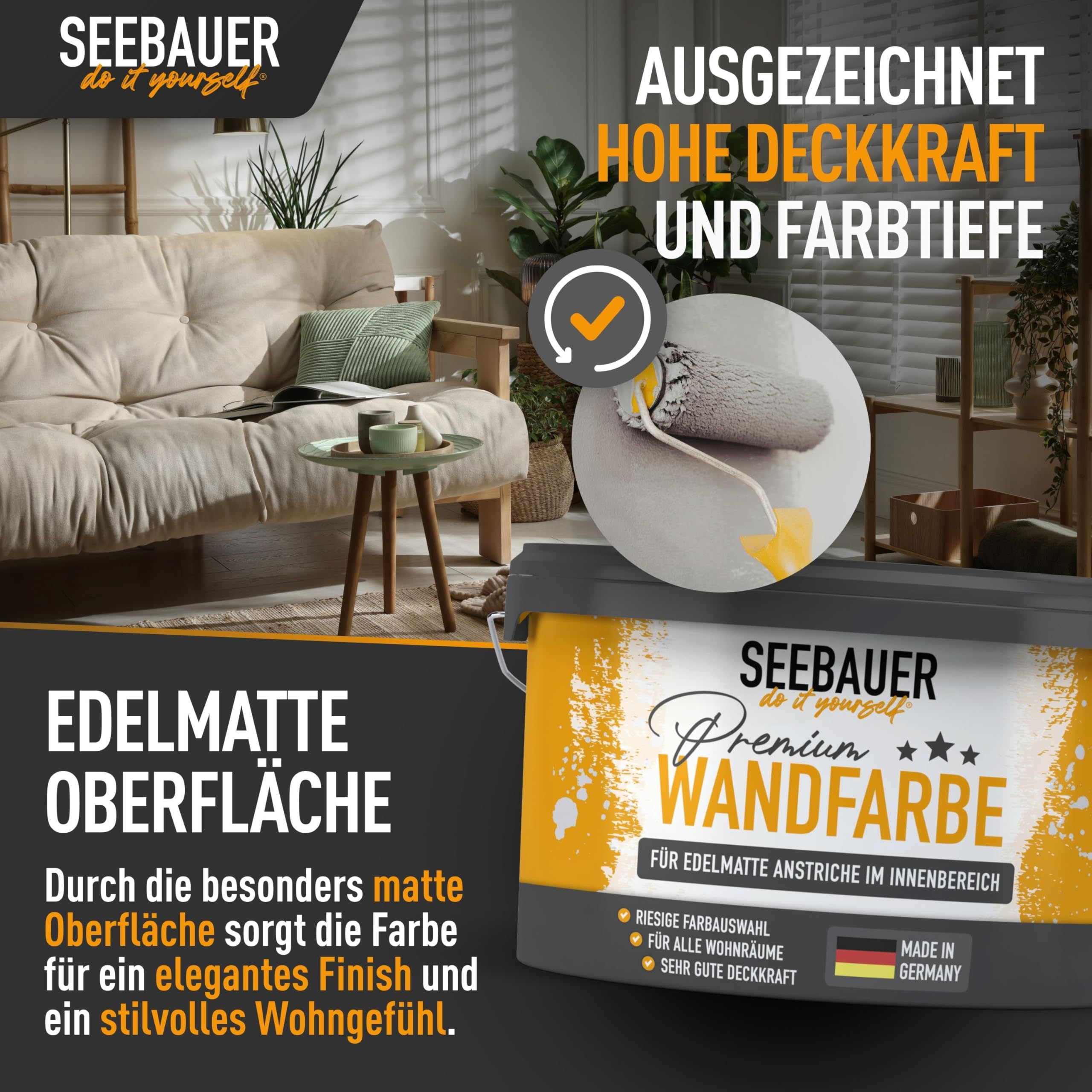 Peinture murale gris intérieur No. 238 Graphite Grey 5,0 Litre haute opacité