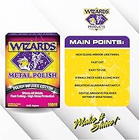 Vista 4 de Wizards Pulidor de Metal_Plata, Latón, Acero Inoxidable y Aluminio Cuidado del Coche 3oz-wt_11011