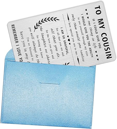 Miniatura 6 de Alotozo Regalos para primos agradecidos, tarjetas grabadas para mi primo, regalo de Navidad para primos