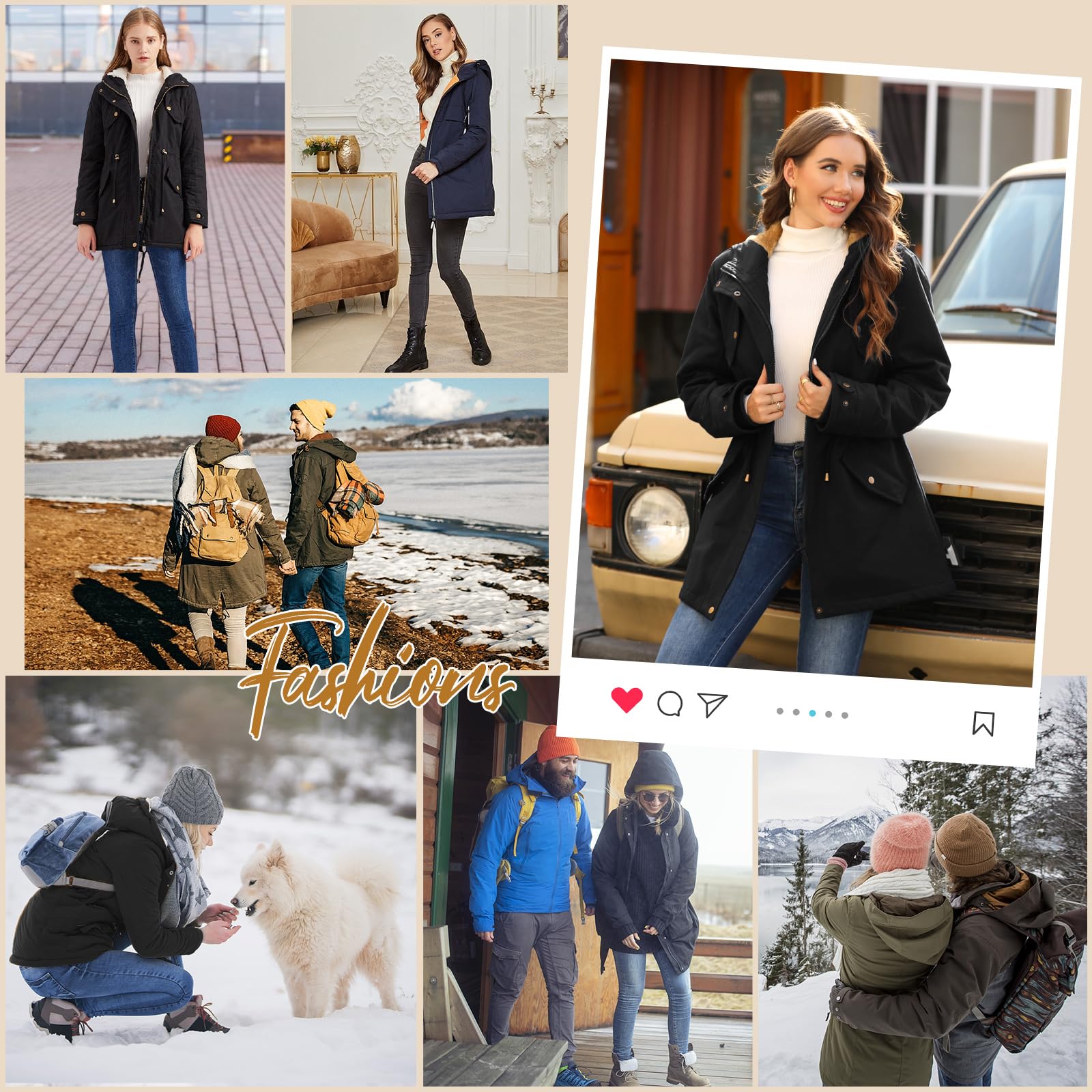 Vancavoo Cappotto Giubbotto Donna Parka Invernale Giacca Cappotti Imbottita Caldo Felpa con Cappuccio Media Lugghezza Giaccone Outdoor