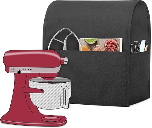 Miniatura 8 de Luxja Cubierta antipolvo compatible con batidora de pie de 4.5 cuartos y 5 cuartos de galón, cubierta de tela con bolsillos para batidora de pie y