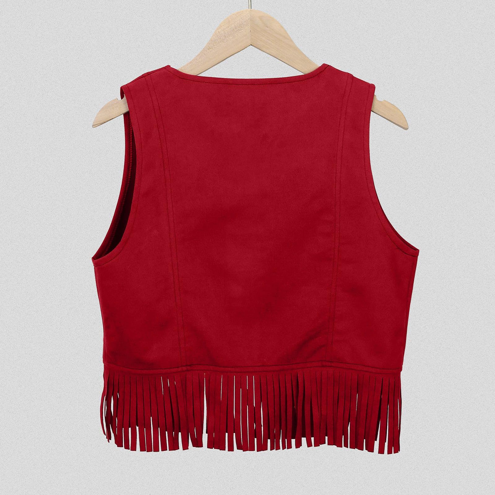 2026 - Boys Girls Western Cowboy Cowgirl Outfits Front Open Fringe Vest Party Dress Up Tassel Fringe Waist Coat Tops Costume T-Shirt - Image 4