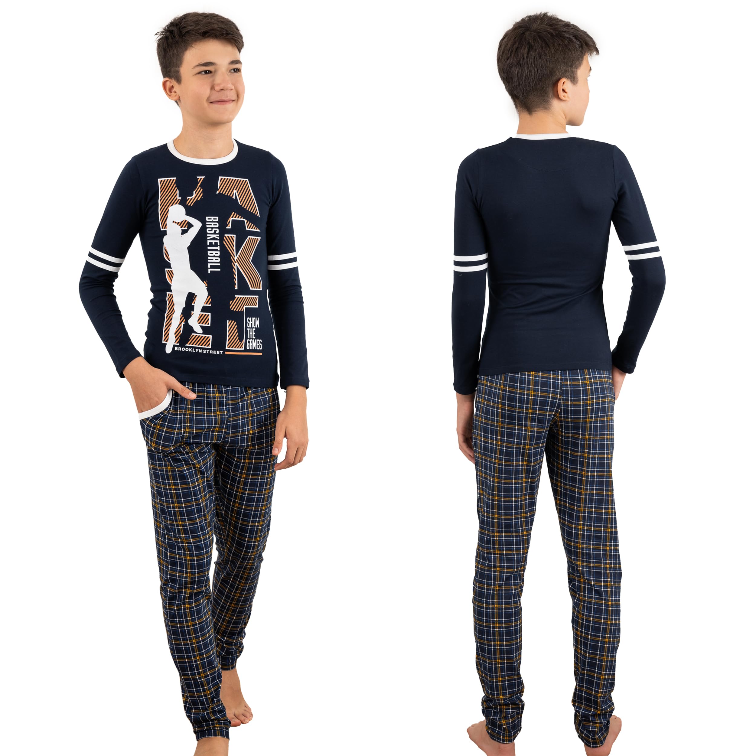Mädchen Schlafanzug Baumwolle - Bequemer Pyjama Langarm Set