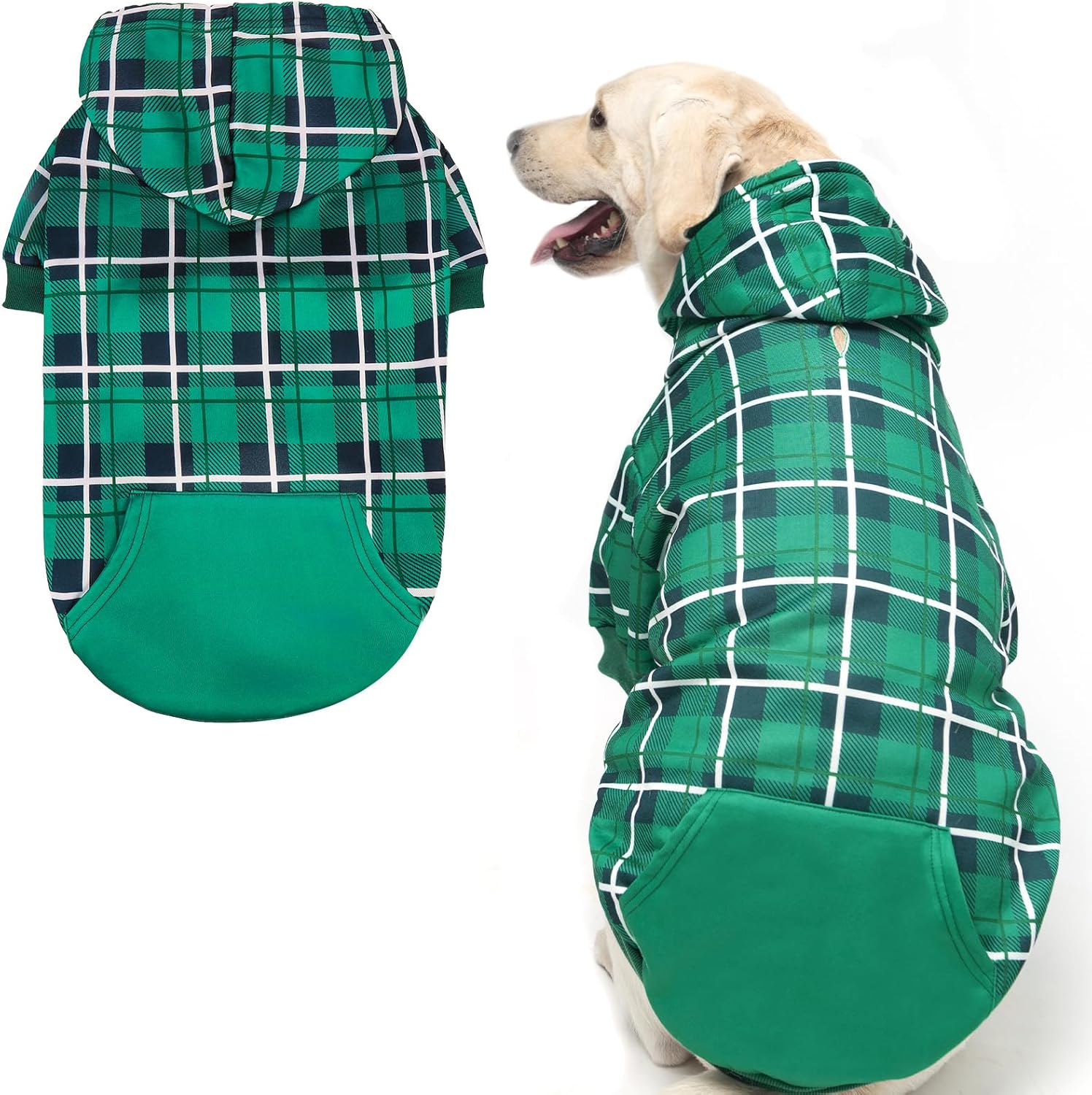 EXPAWLORER Plaid Dog Hoodie British Style Soft and Warm Dog Sweater