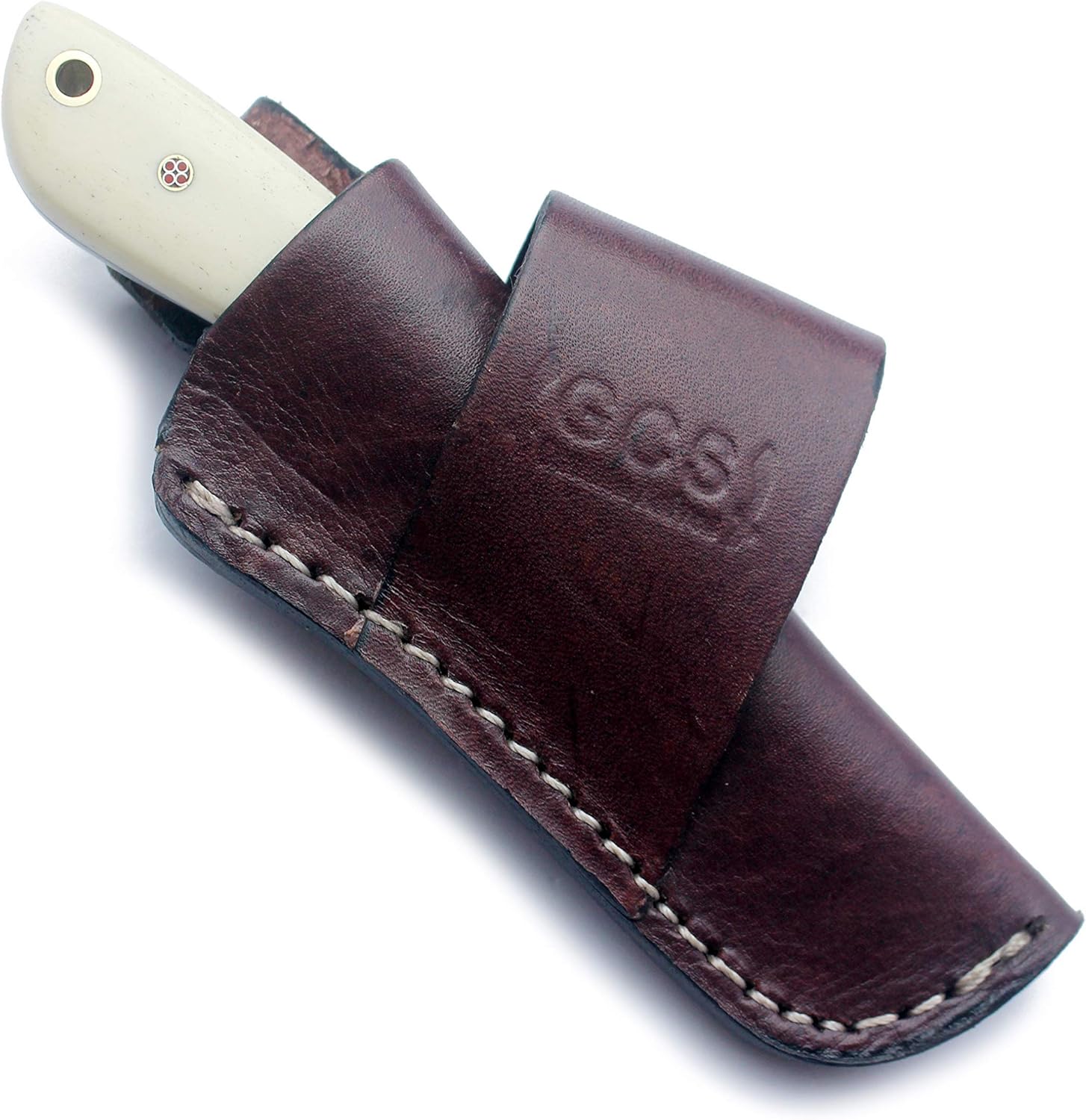 GCS Handmade Tactical Knife D2 Steel Full Tang Blade with Bone Handle & Buffalo Hide Leather Sheath Hunting, Survival, & EDC GCS 235B