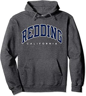 Redding California CA Varsity Style Navy Text Pullover Hoodie