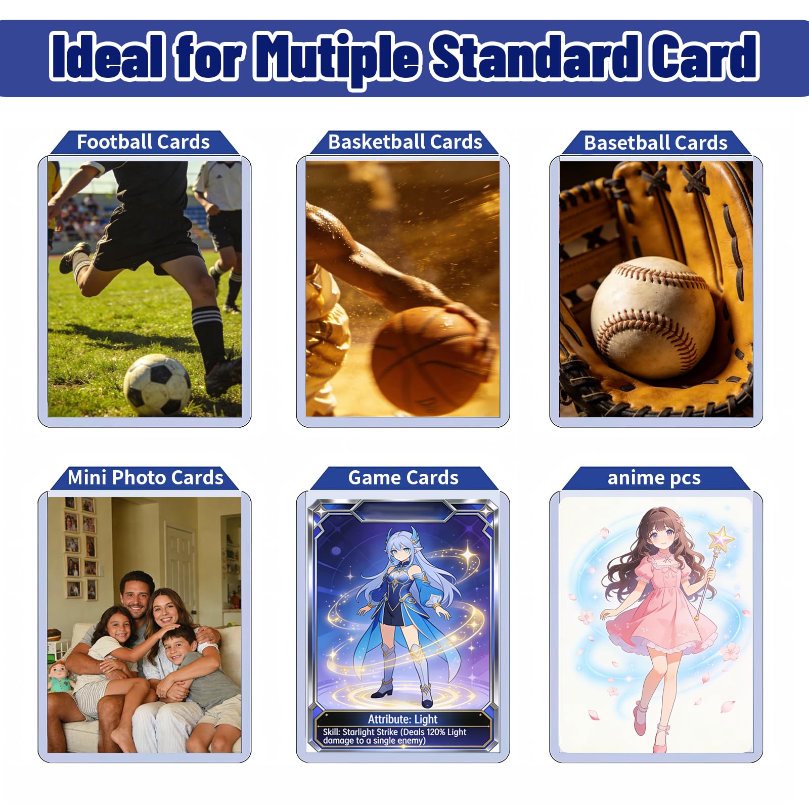 3"x4" Toploader-Klarsichthüllen, Standardgröße Penny Kartenhüllen | Toploader für Sammelkarten, geeignet für Football, Sport- und Spielkarten (500 Hartkartenhüllen+500 Kartenhüllen)