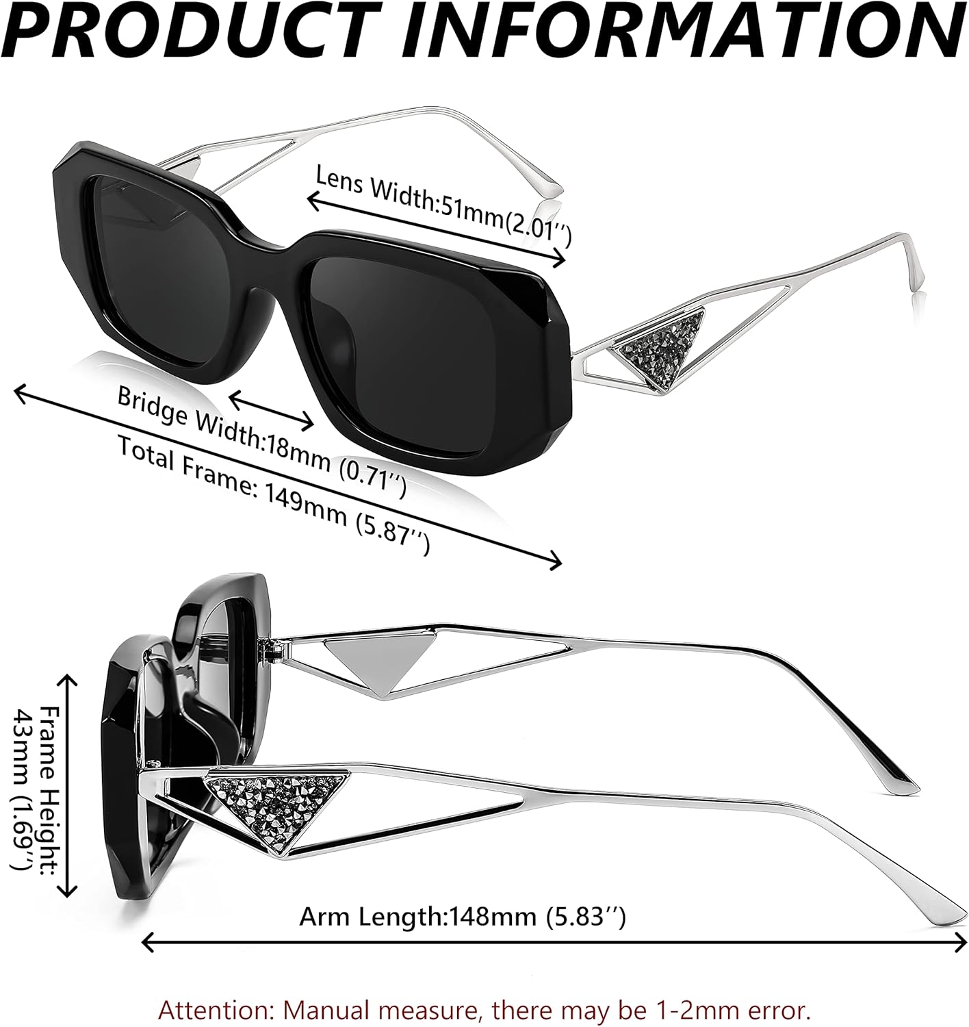 FEISEDY Retro Rectangle Sunglasses for Women Trendy Small Square Sunglasses 90s Vintage Shades B2968 - Image 7