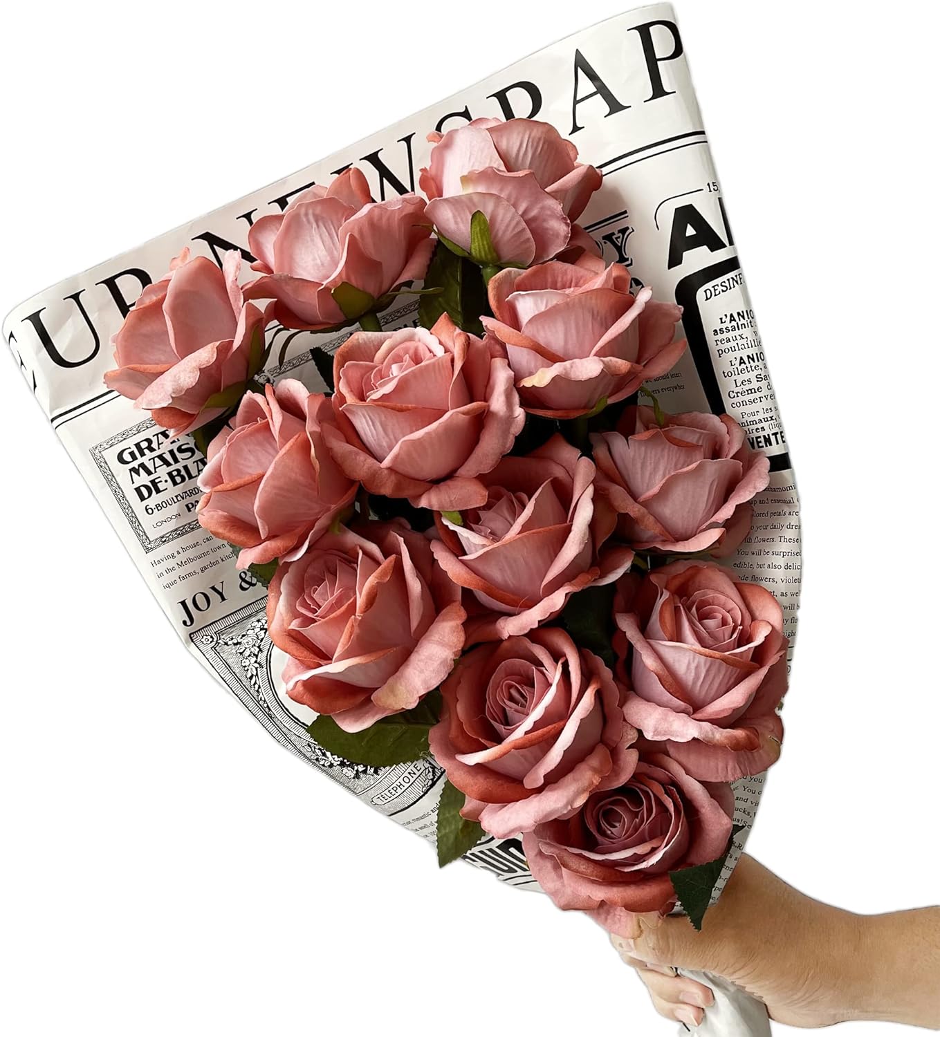 UKELER 12 Pcs Artificial Silk Flowers Faux Roses with Long Stems Blossom Artificial Rose Flowers for Bridal Wedding Floral Bouquets Home Office Decor - Image 6