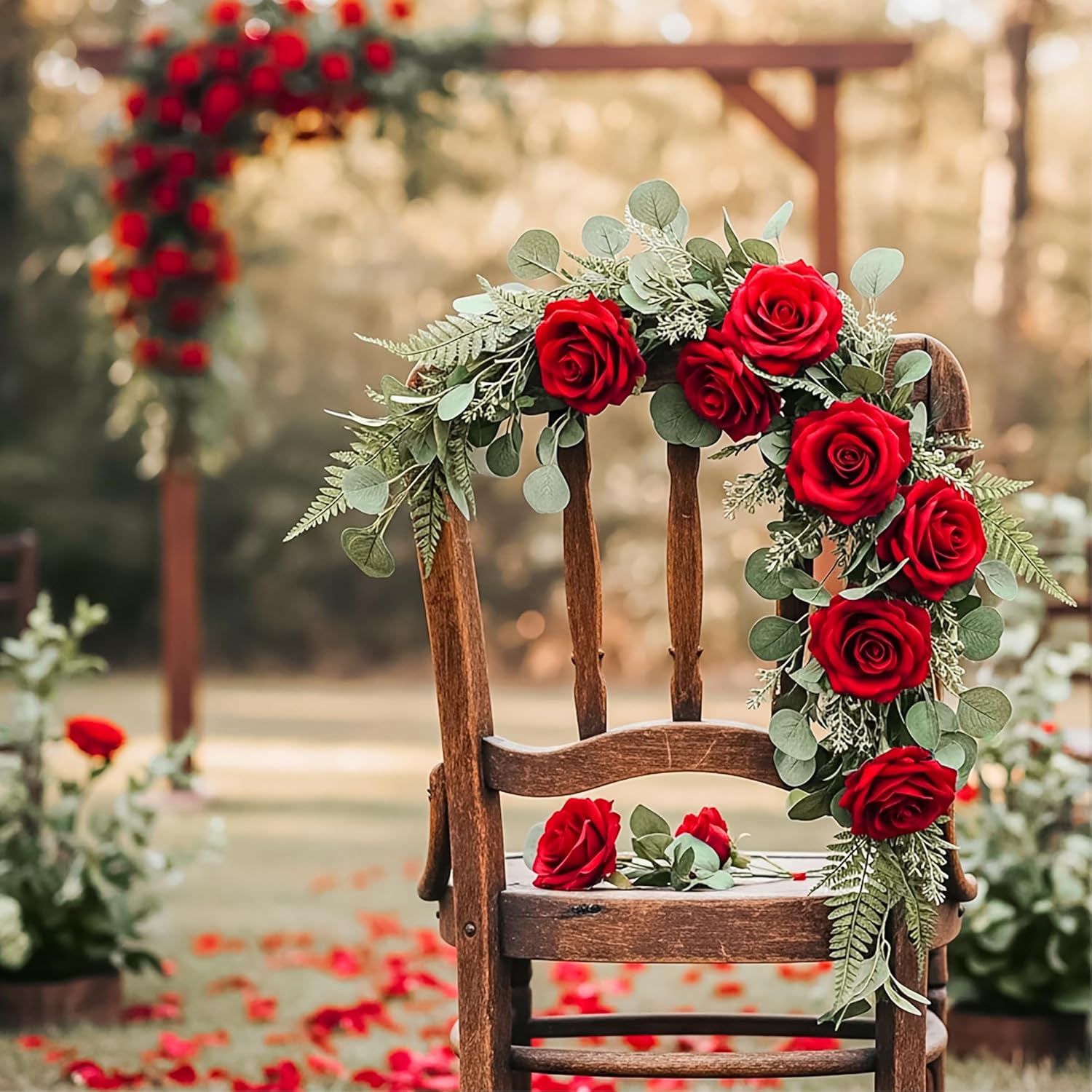 Auihiay 14PCS Red Roses Artificial Flowers, Fake Red Roses Bouquet with Long Stems for Romantic Valentine's Day, Anniversary, Wedding & Home Decoration - Image 7