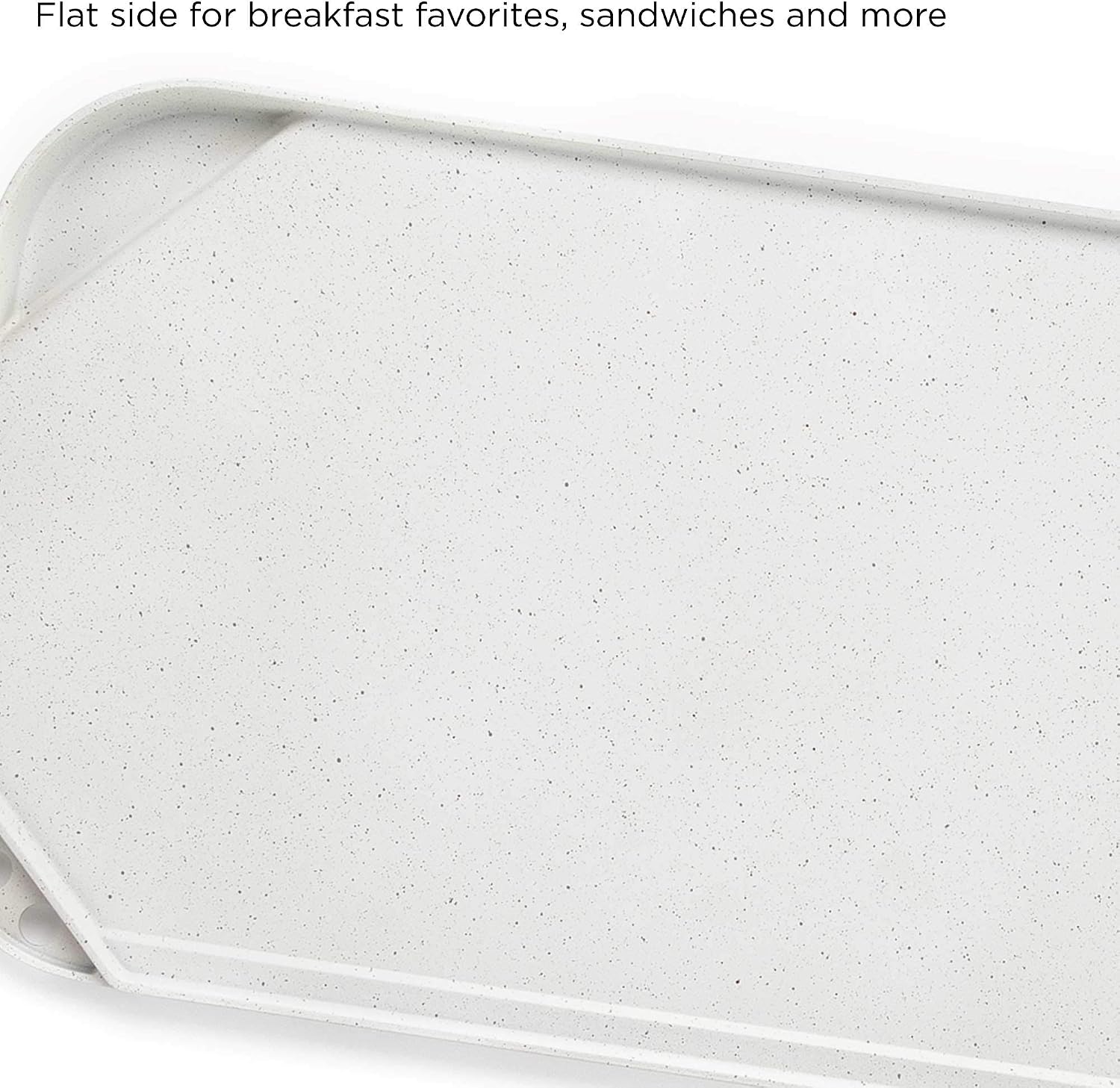 Ecolution Reversible 19.5” x 11, Non-Stick, Dishwasher Safe, Double Burner Family Griddle Grill Pan Cookware, Cast Aluminum, Cream Granite