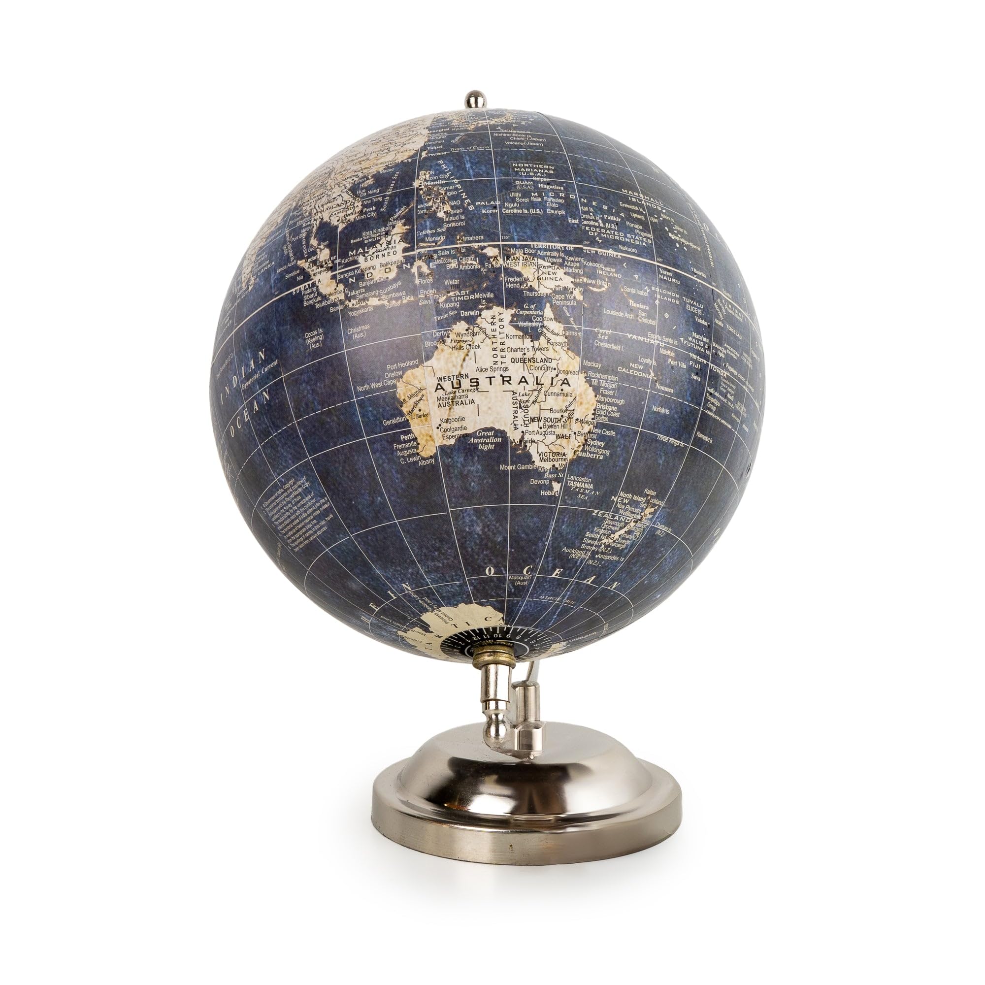 Madison & Mayfair Vintage Navy Blue And White World Globe from B&Q