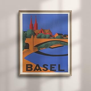 1937 Basel Switzerland Vintage Poster - Colorful Travel Wall Art for Living Room, Tourism Decor, Perfect Housewarming Gift