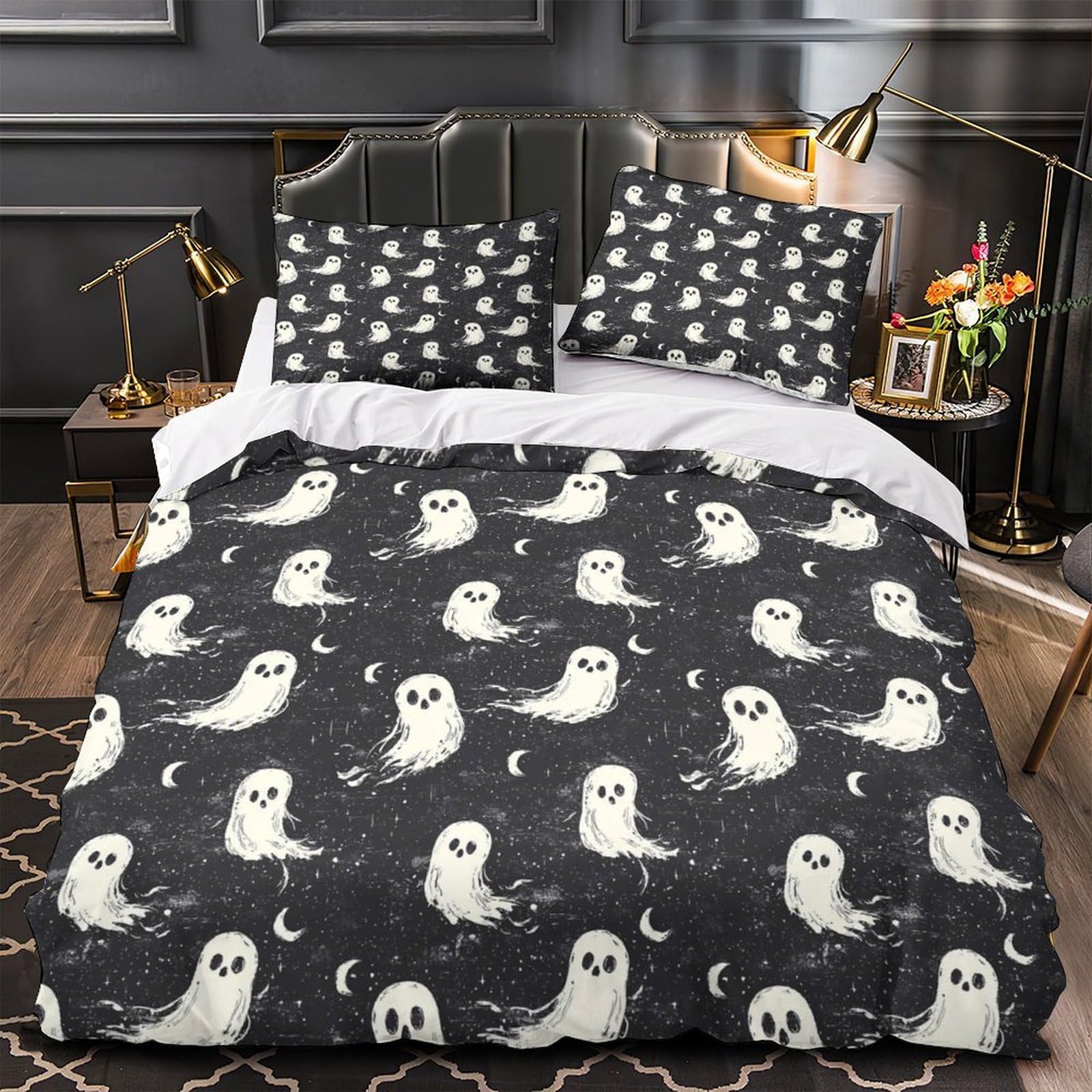 Parure de lit 3 pièces Halloween ghosts avec impression 3D de 135x200cm