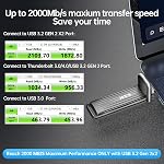 SSK USB C Flash Drive 1TB Maximum up to 2000mb/s Fast External Hard Drive USB 3.2 Gen 2x2 Portable External SSD Thumb Drive Zinc Alloy USB C Stick for Android Phone/Tablets/Laptops/Mac/iPhone 15/16