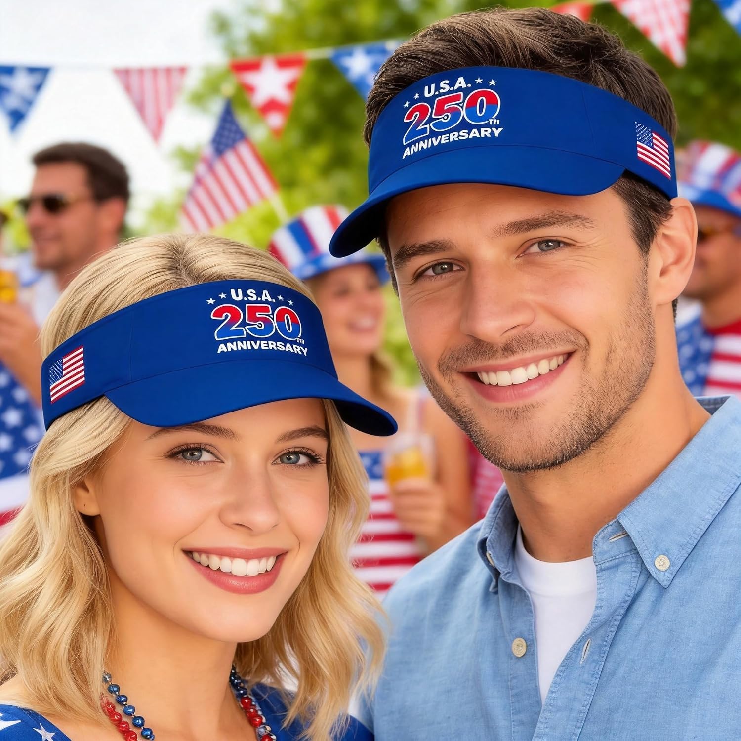USA Visor Hat Sun Adjustable Sports Beach Cap Men Women Adults