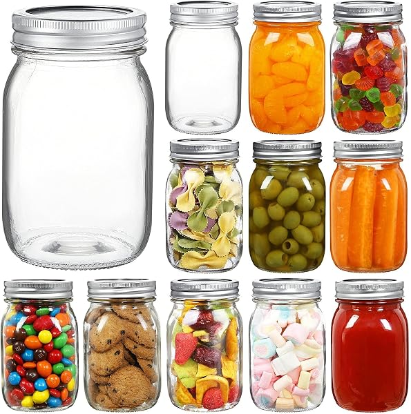 Anfower 500ml Mason Jars with Airtight Lids