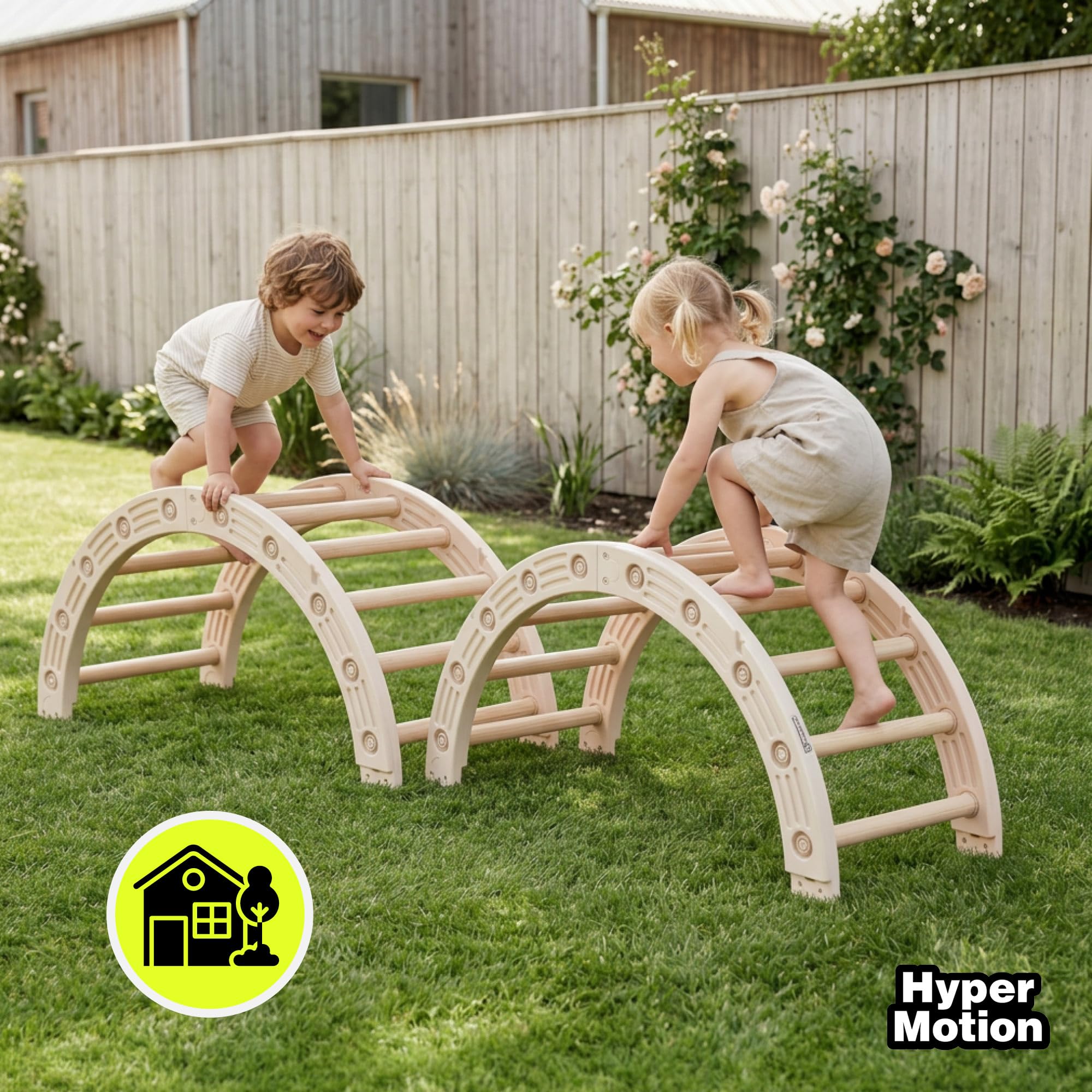 HyperMotion Bujak Gimnastyczny 4w1 Modułowy HDPE 110 cm | Modułowy bujak 4w1 rozwija równowagę, koordynację i kreatywność podczas aktywnej zabawy w domu oraz sali zabaw.