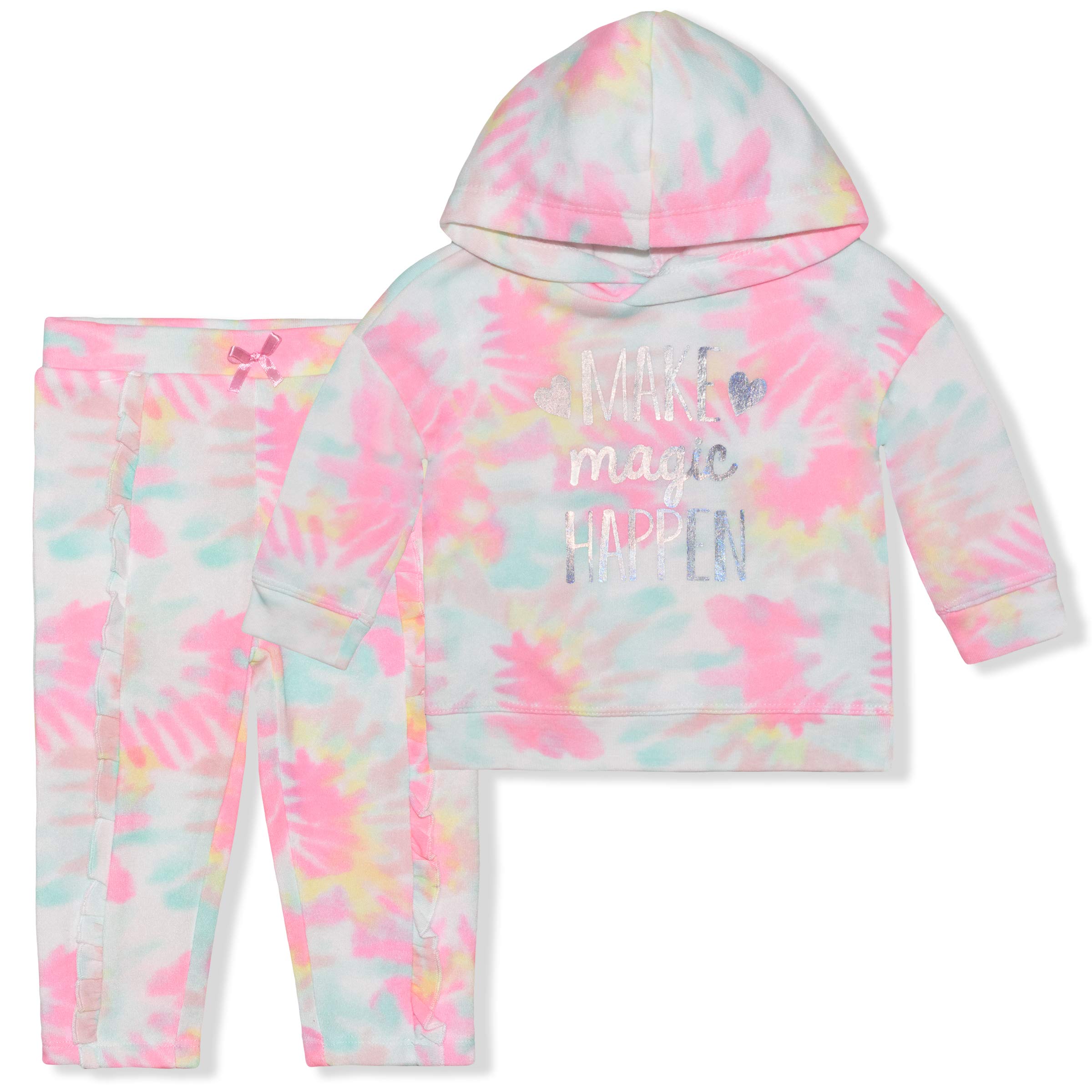 2 Pack Hoodie and Jogger Pant Set, Comfy Active Wear for Babies and Toddlers