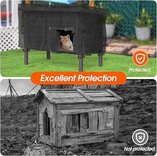Miniatura 6 de Funda para casa de gato al aire libre para GDLF para Ciokea (solo cubierta), cubierta de casa para gatos al aire libre, 34.5 pulgadas de largo x