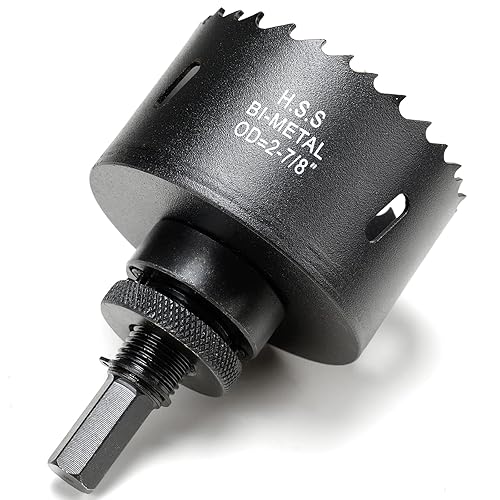 Vista 82 de Sierra perforadora de 2 3/4" (70 mm) para madera y plástico, broca de núcleo de cortador de agujeros bimetálico HSS para paneles de yeso, tableros