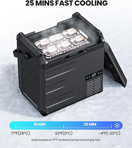 Miniatura 3 de EENOUR D18 - Refrigerador de coche de 19 cuartos  18 litros y 12 V con batería desmontable - Congelador de automóvil alimentado por energía