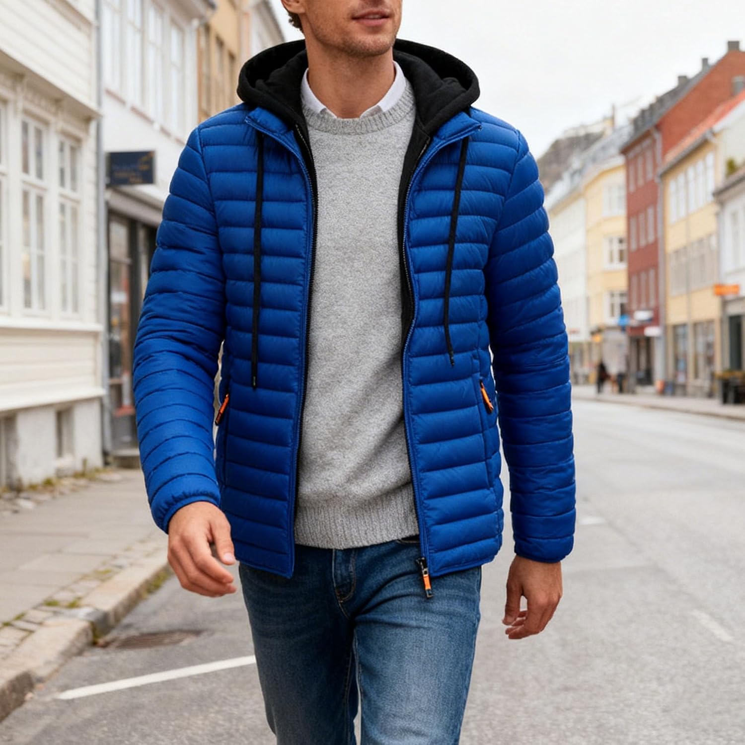 Winter Jackets for Men Lightweight Puffer Jacket Zip up Padded Coat Quilted Insulated Jackets Packable Down Jackets
