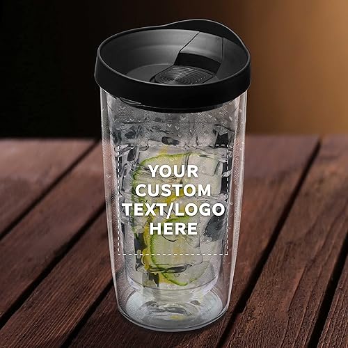 Miniatura 7 de Vasos de plástico de doble pared personalizados con tapa deslizante, 14 onzas, paquete de 10, texto personalizado, logotipo, tazas de café de viaje