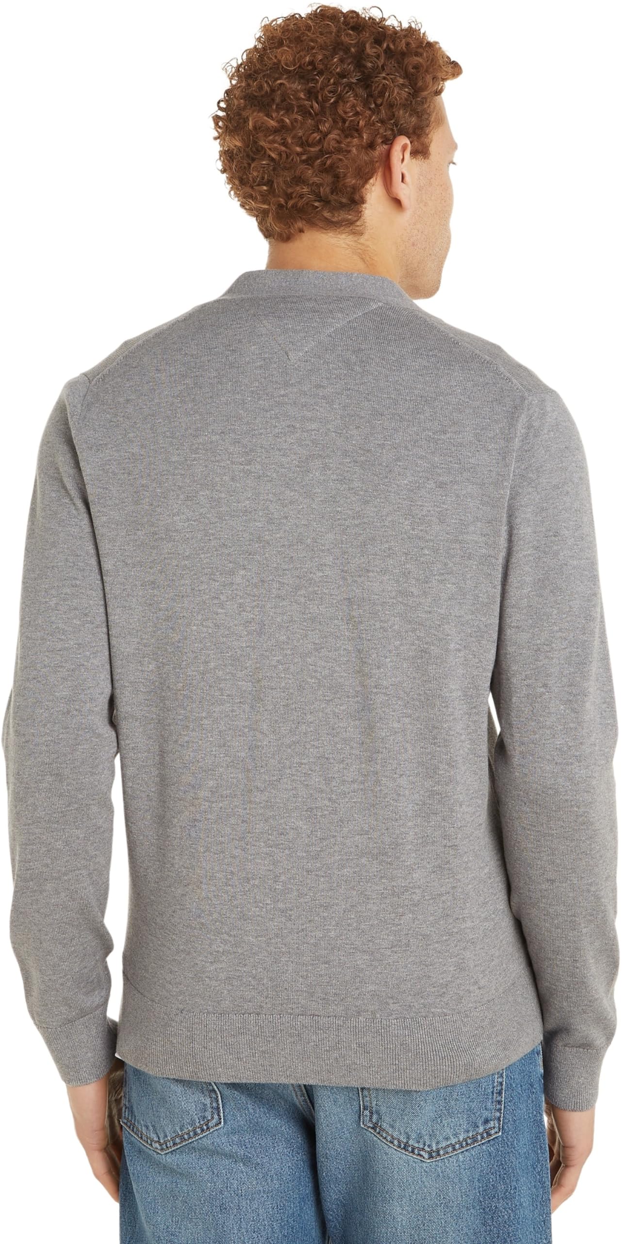 Tommy Hilfiger Herren Strickjacke Cardigan Essential Cotton mit Knopfleiste