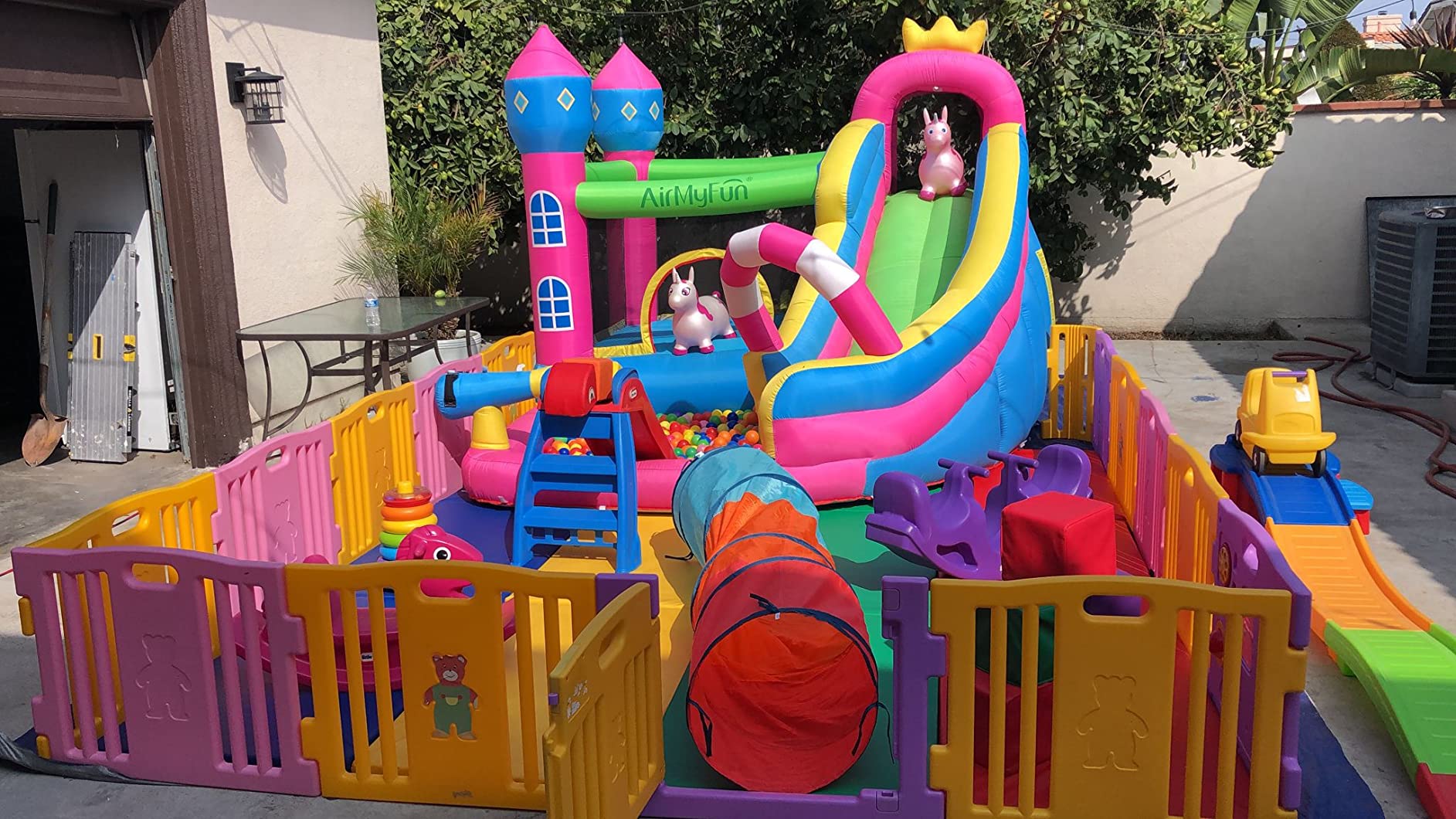 $13/mo - Finance AirMyFun Inflatable Water Slide Pink Princess Bounce ...