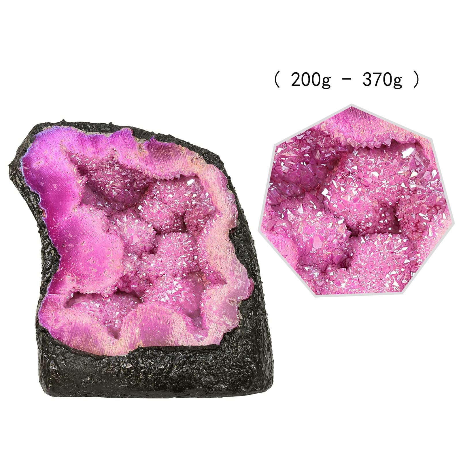 KYEYGWO Titanium Coated Natural Crystal Raw Geode Stone - Image 2