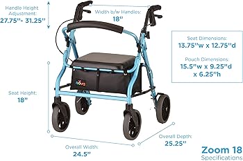 Amazon.com: NOVA Medical Products Zoom Rollator Walker with 8