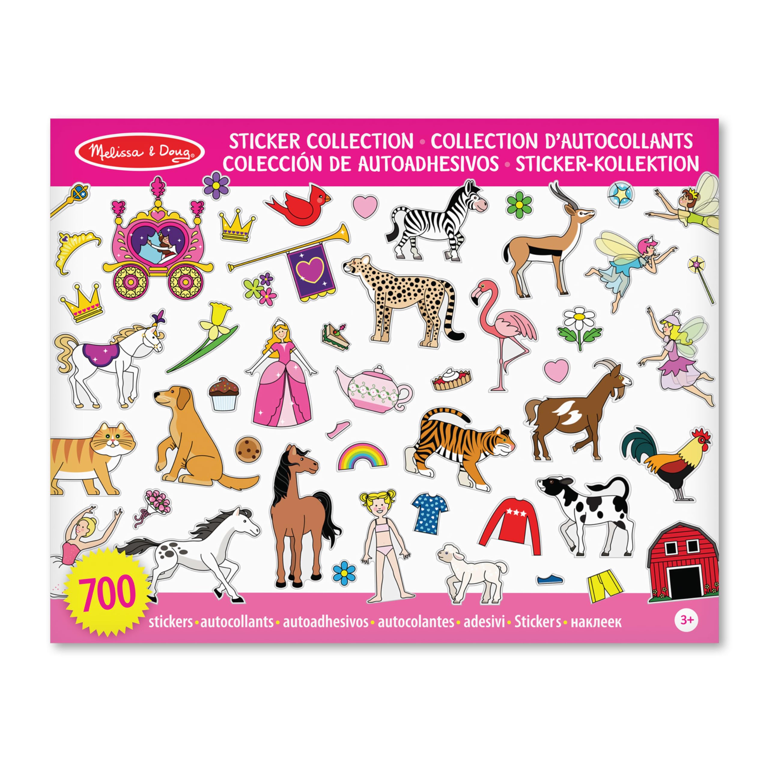 Melissa & DougSticker Collection Book - Pink (Arts & Crafts; Princesses, Tea Party, Animals, and More; 500+ Sticker Animals)