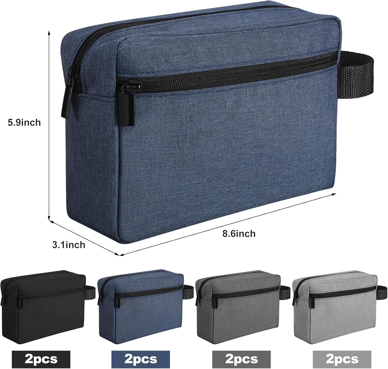 Sanwuta 8 Pcs Travel Toiletry Bag for Men Waterproof Grooming Bag Portable Cosmetic Storage Makeup Pouch Organizer with Large Capacity Groomsmen Gifts for Wedding Day - Image 2