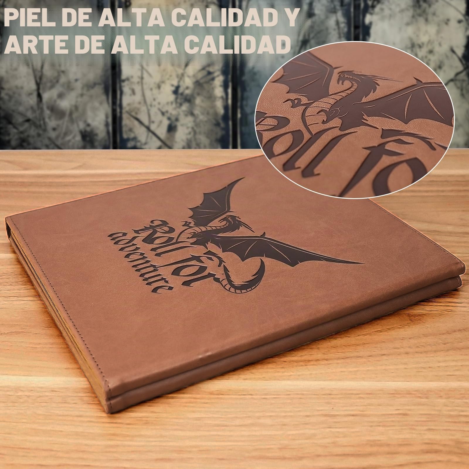 DND DM Screen 5e Dungeon Master Screen, Deluxe Leather 4-Panel Customizable Magnetic Panel Game Master Screen, para DND y Dungeons and Dragons, Regalos de Mesa RPG Accesorios de Juegos