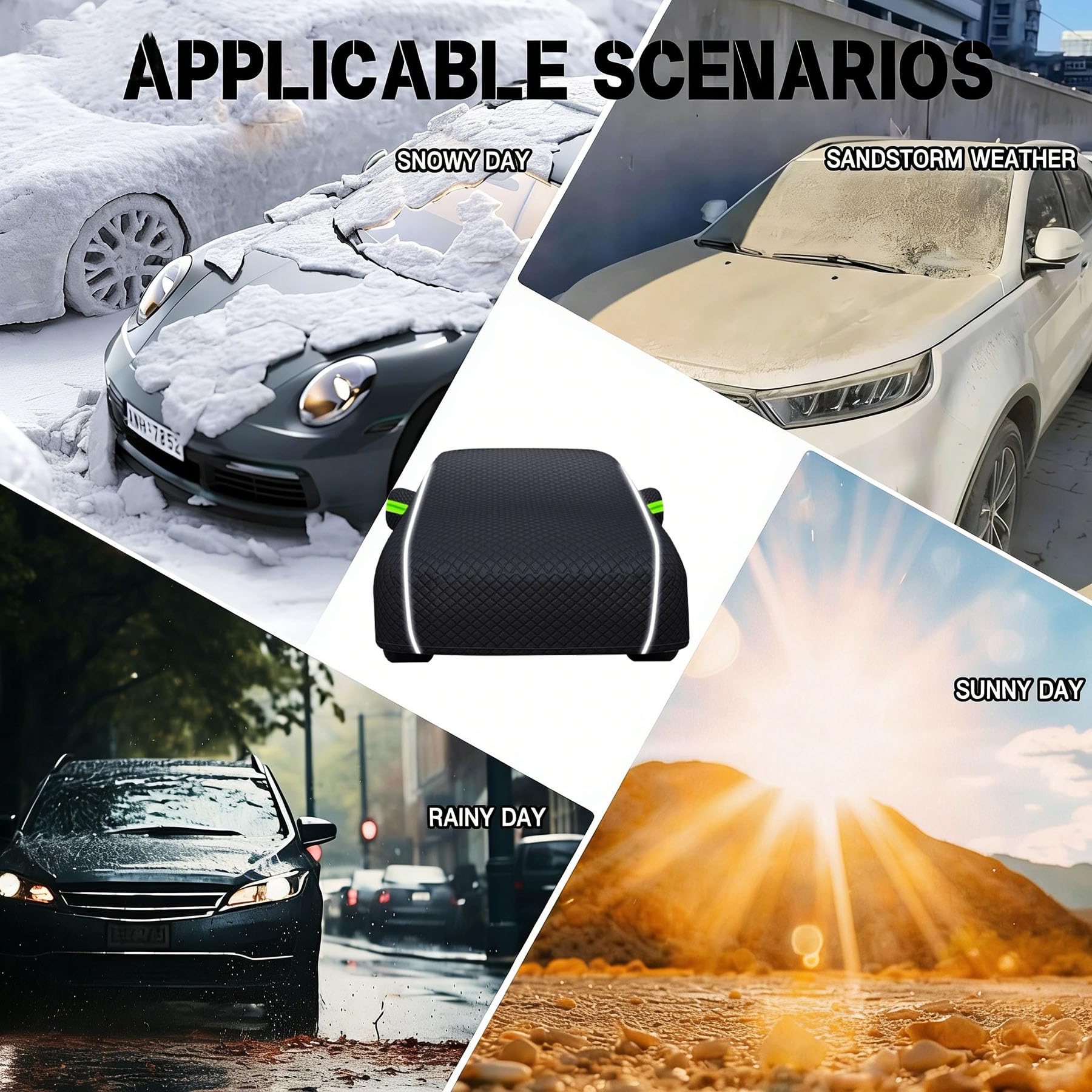 Funda Coche Antigranizo para Jaecoo 5 EV 2025,Funda para Coche Exterior Engrosamiento Impermeable Anti-UV Transpirable+Tira Reflectante+ Cremallera Lateral