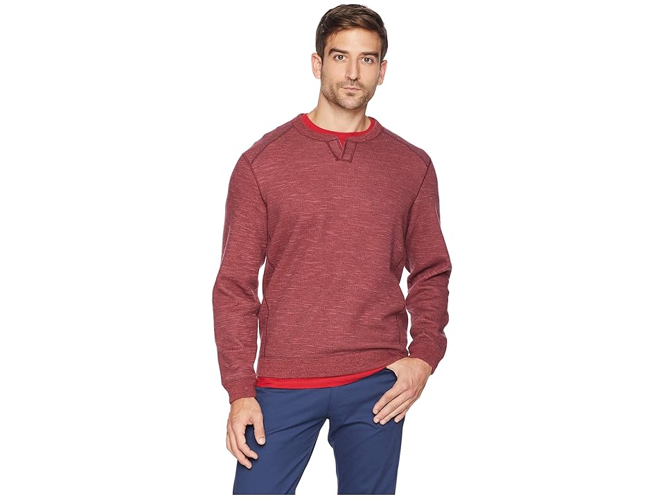 

Tommy Bahama Reversible Flipsider Abaco Sweater (Plum Raisin Heather) Men's Clothing, Red