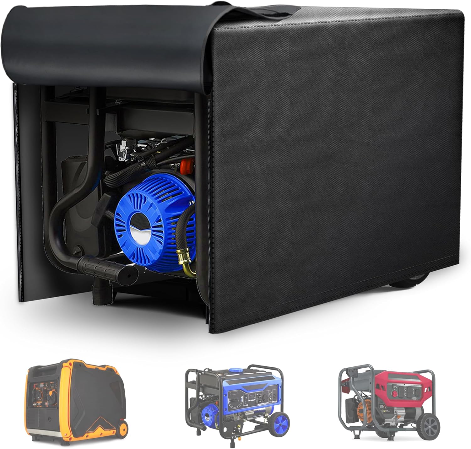 Generator Cover 32”L x 24”W x 24”H, Fits Most 5000-10000W Generators, Heavy-Duty Waterproof Oxford Fabric, Windproof with Zipper Closure for Outdoor Protection