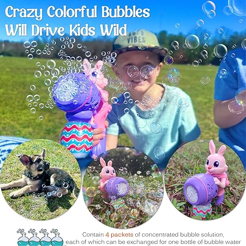 Miniatura 5 de Relleno de cesta de Pascua para niños pequeños de 1 a 3 años, ametralladora de burbujas, regalos de Pascua para niños y niñas, rellenos de huevos de