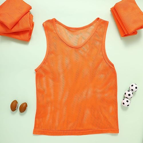 Miniatura 7 de Sintege 24 piezas de malla de nailon Scrimmage Team Practice Chalecos Pinnies Jerseys para niños Jóvenes Deportes Baloncesto Fútbol Fútbol