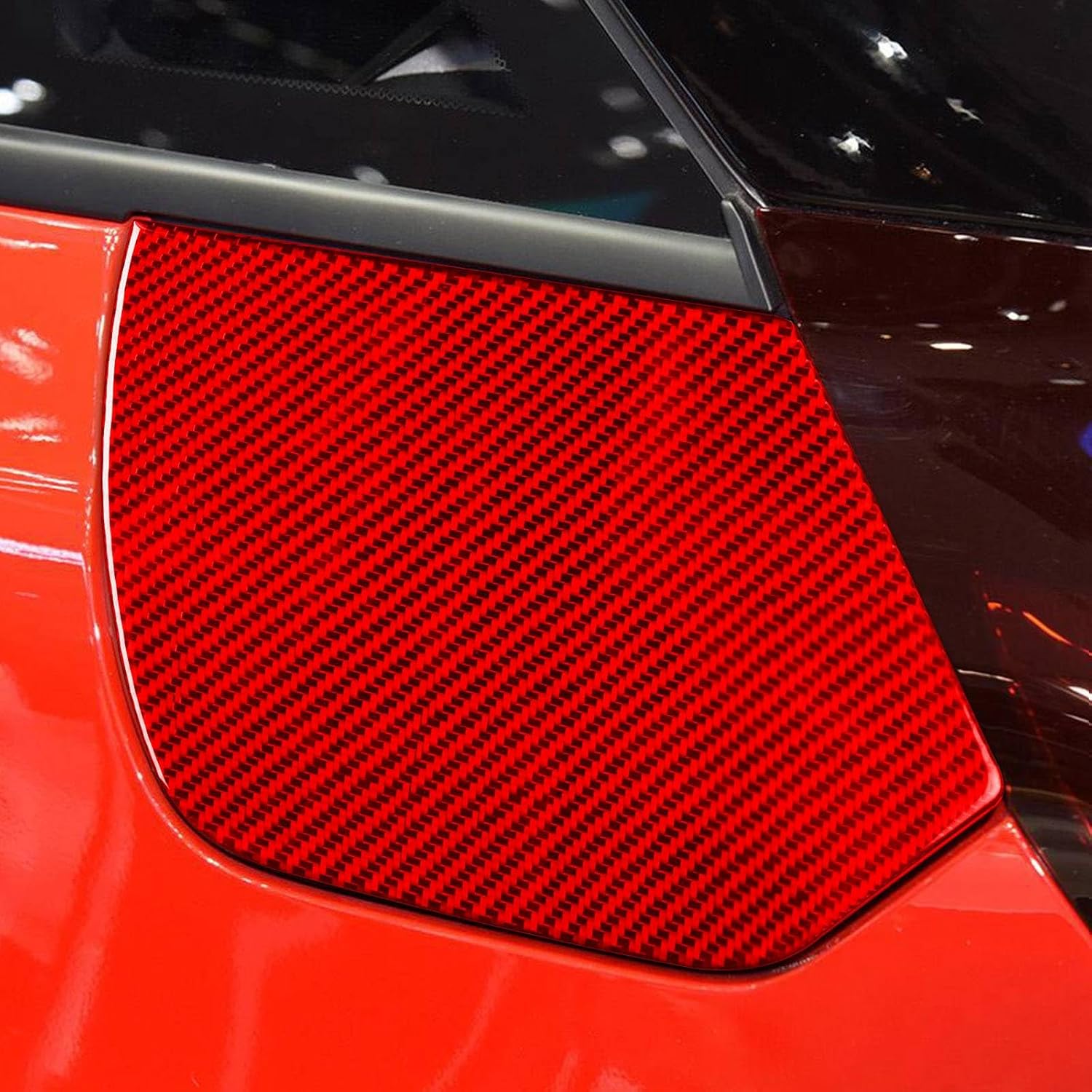 For Honda Fit 2020-2023 Carbon Fiber Fuel Tank Filler Door Cover Gas Cap Trim