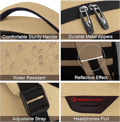 Miniatura 4 de Mochila para Laptop Volher, Caqui, 15,6 pulg., Computadora portátil