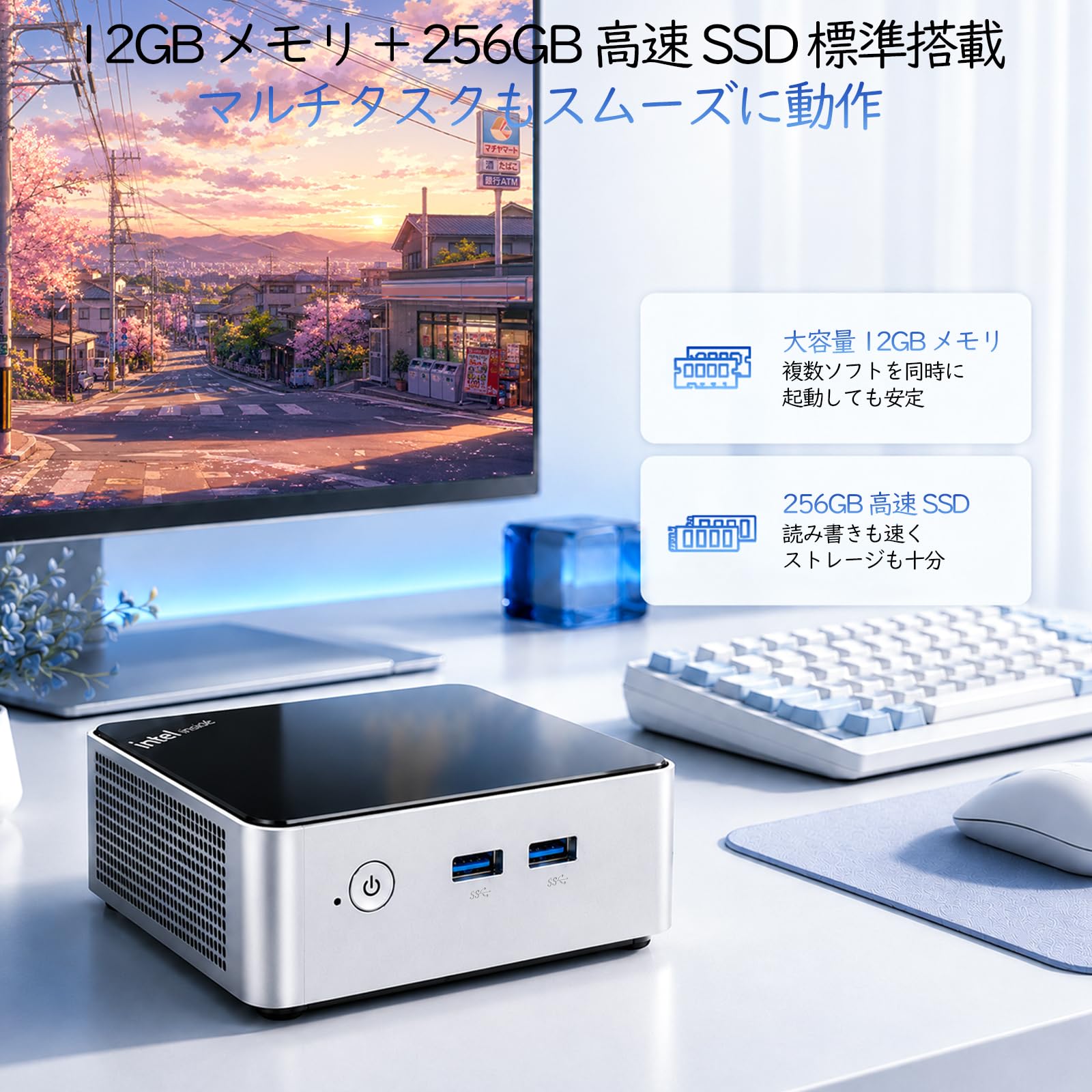 Amazon.co.jp: Moxalc Mini PC Pentium Gold 5405U, 12GB RAM, 256GB