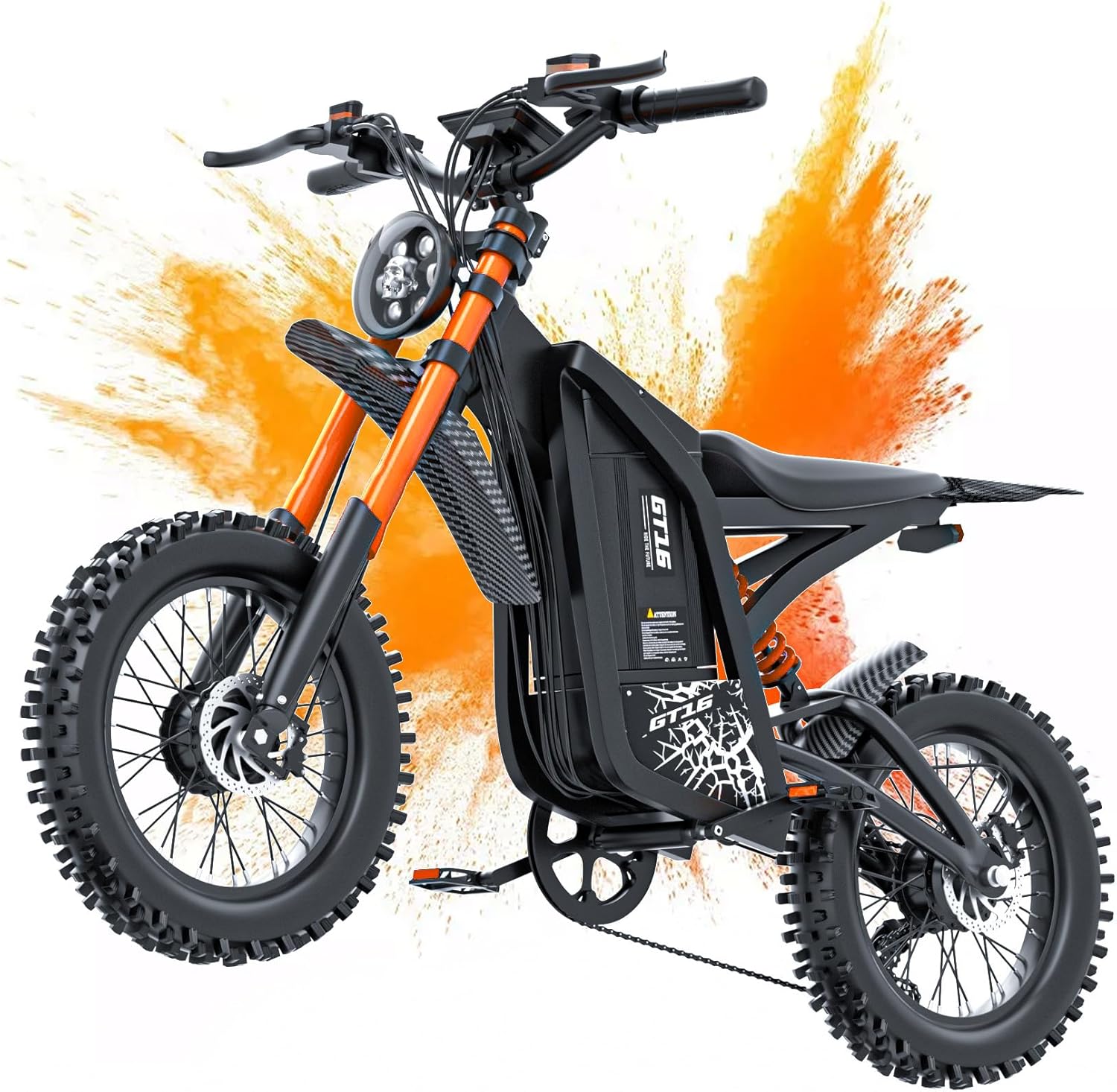 Electric Dirt Bike, 4500W Peak Motor, 40MPH Electric Motorcycle, 100-Mile, 48V/25AH Battery Ebike, 5 PAS Speeds, Hydraulic Brakes, Full Suspension 16" Off Road Tire E Dirt Bike for Adults