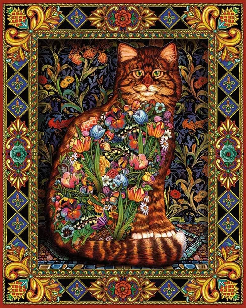 Orsithc DIY 5D Diamond Painting Kit,Jigsaw Puzzle,Full Diamond Embroidery Cross Stitch Arts Craft Supply for Home Wall Decor,Cat（12X16inch/30X40CM）