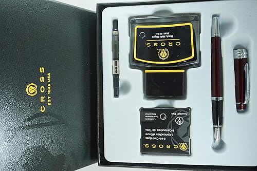 Miniatura 4 de Cross Serie limitada Bailey - Juego de regalo de pluma estilográfica de punta media con corte de diamante, multiranura y 6 cartuchos de tinta, color