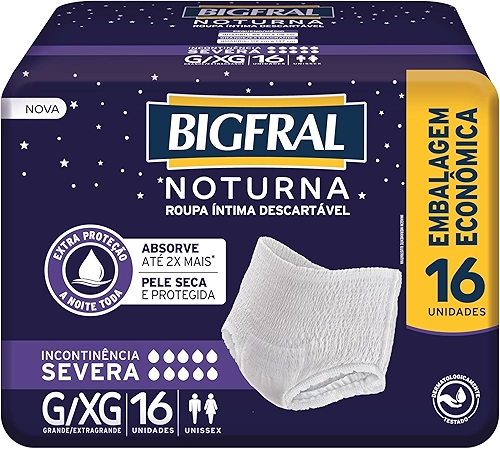 Roupa Íntima Bigfral Noturna G/XG 16 Unidades