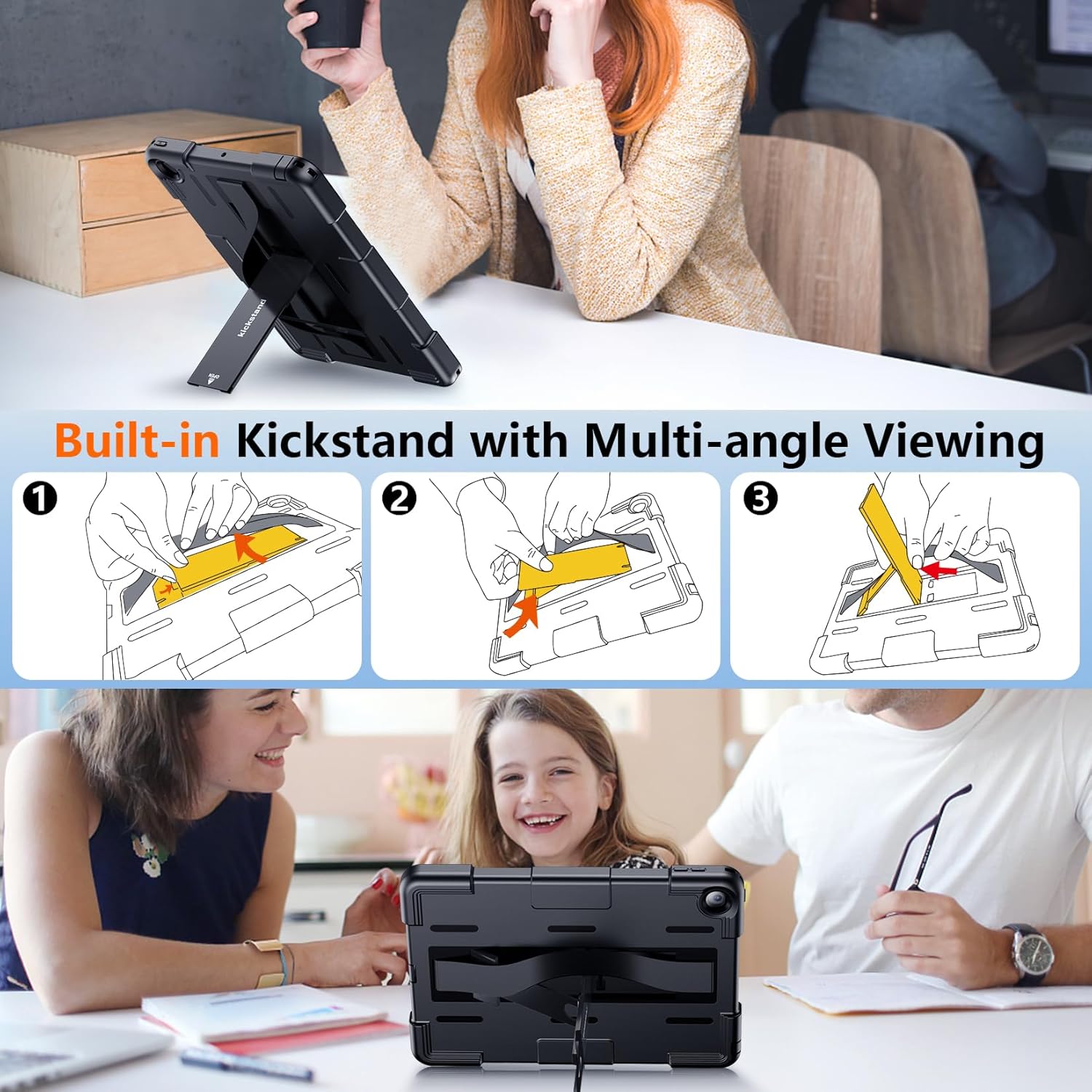 SPIDERCASE for iPad 9th Generation Case 10.2 inch,IP68 Waterproof with Hand Strap&Stand Built-in Screen Protector,Full Body Rugged Shockproof Protective Case for iPad 9th/8th/7th (2021/2020/2019)