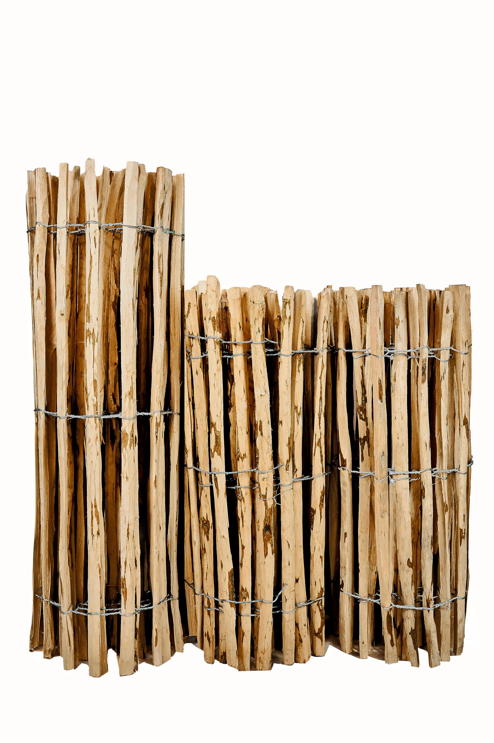 Clôture Ganivelle en Bois de Noisetier 120x500 cm - Distance entre lattes 3-5 cm - Clôture de Jardin Rustique, Brise-vue Naturel - Support pour Plantes Grimpantes